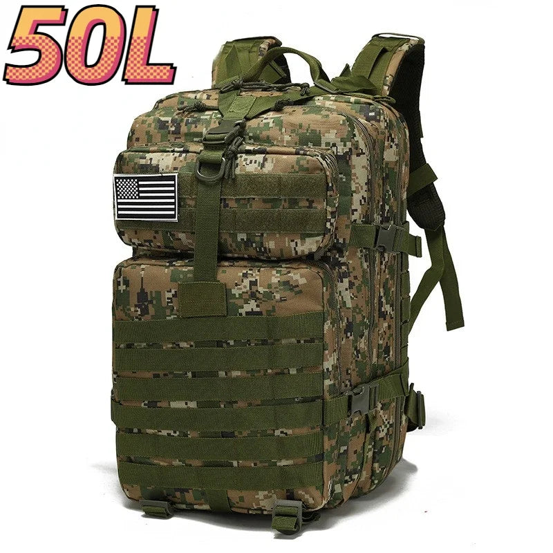 Waterproof Nylon Tactical Backpack for Hiking, Camping, Fishing & Outdoor Adventures