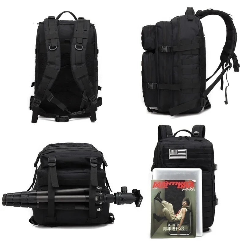 Waterproof Nylon Tactical Backpack for Hiking, Camping, Fishing & Outdoor Adventures