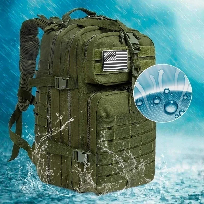 Waterproof Nylon Tactical Backpack for Hiking, Camping, Fishing & Outdoor Adventures