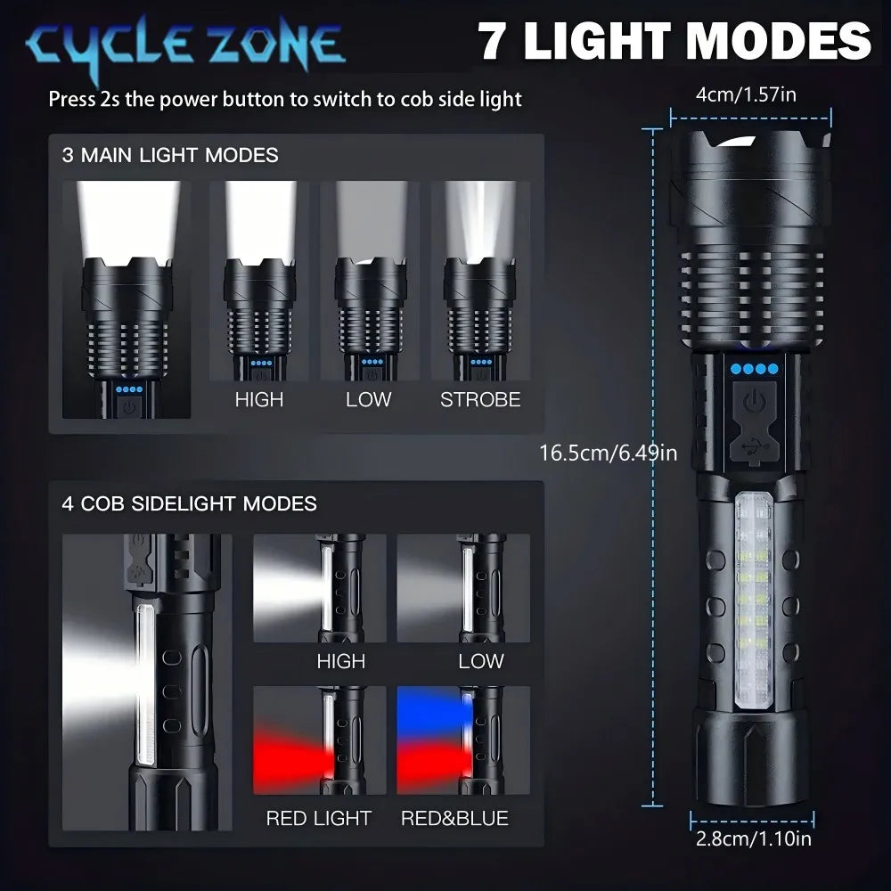 High-power LED Rechargeable Flashlight