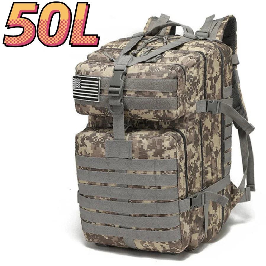 Waterproof Nylon Tactical Backpack for Hiking, Camping, Fishing & Outdoor Adventures