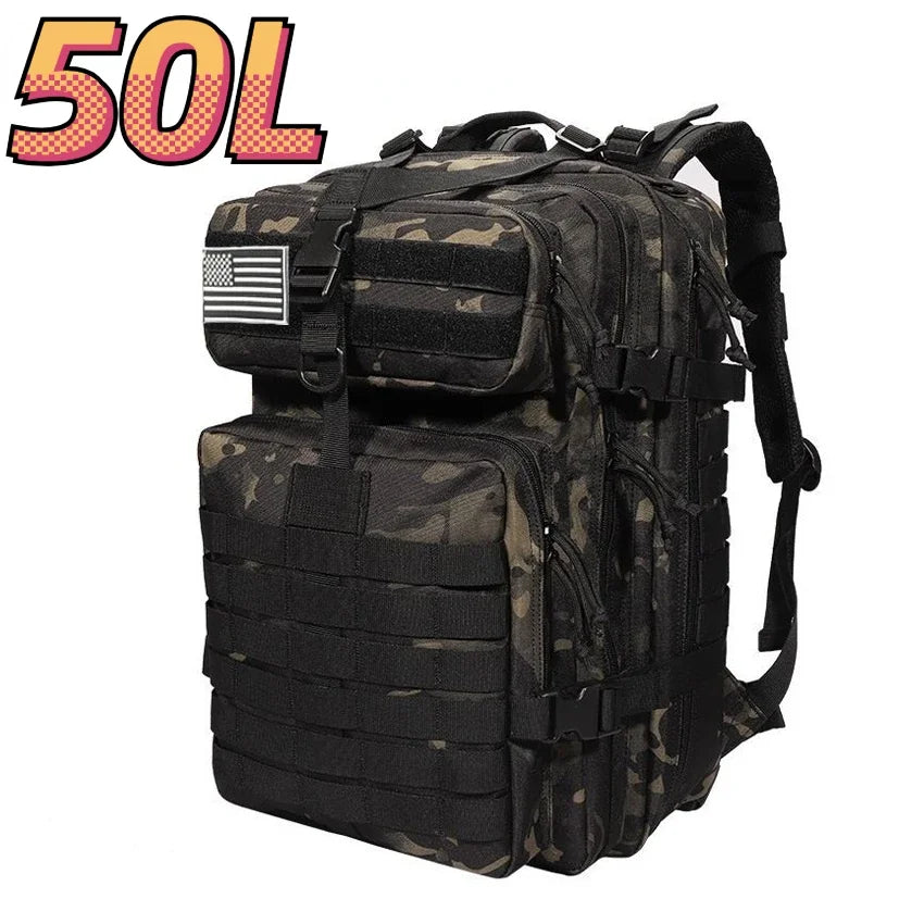 Waterproof Nylon Tactical Backpack for Hiking, Camping, Fishing & Outdoor Adventures